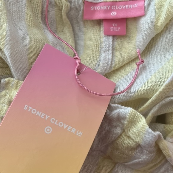 NWT Stoney Clover Yellow stripe jumper. Breezy one piece, Womens plus size 1x. - Picture 5 of 8